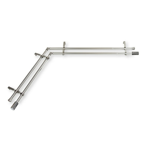 Domovina Oak 13/16" Corner Window Double Curtain Rod-Color:Satin Nickel,Size:66"-120"