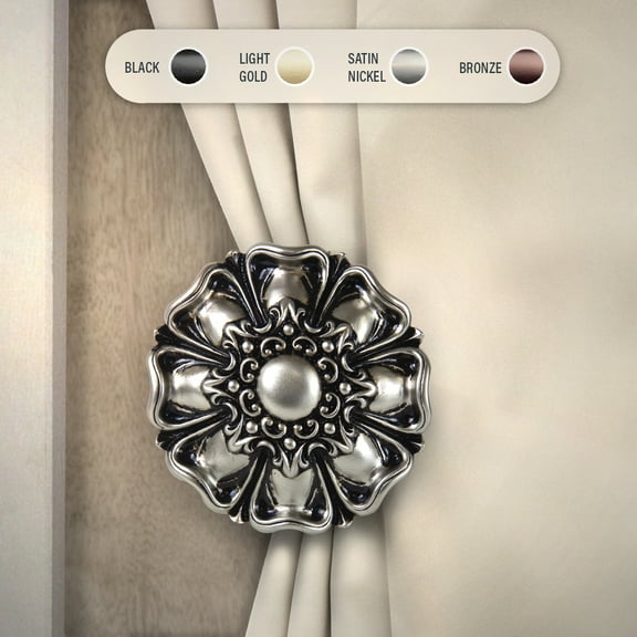 Domovina Olina Tie Back (pair)-Color:Satin Nickel