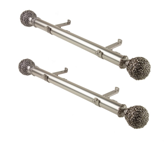 Domovina Pamela 1.5" Side Curtain Rod - Set of 2-Color:Satin Nickel,Size:12"