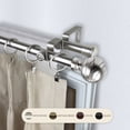 thumbnail image 1 of Domovina Phoebe 13/16" Double Curtain Rod-Color:Satin Nickel,Size:120-170", 1 of 2