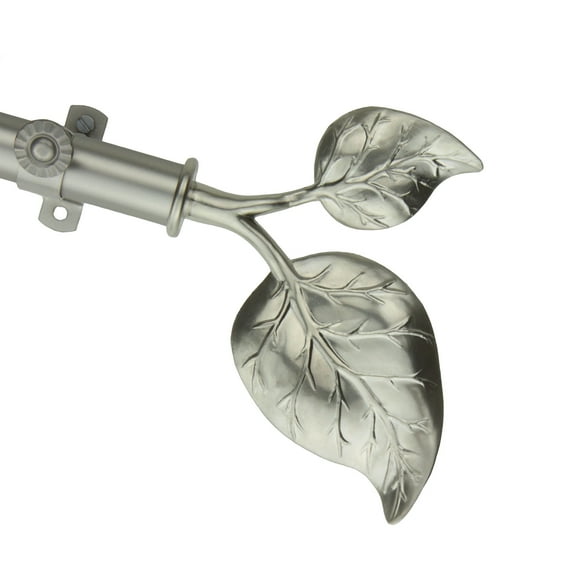 Domovina Plush 13/16" Single Curtain Rod-Color:Satin Nickel,Size:120-170"