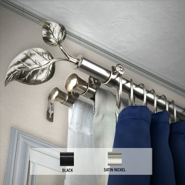 Domovina Plush 13/16" Triple Curtain Rod-Color:Satin Nickel,Size:66-120"