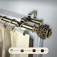 thumbnail image 1 of Domovina Raina 13/16-inch Double Curtain Rod-Color:Antique Brass,Size:66-120", 1 of 1