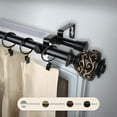 thumbnail image 1 of Domovina Raina 13/16-inch Double Curtain Rod-Color:Black,Size:120-170", 1 of 1