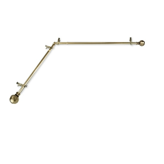Domovina Reid 13/16-inch Single Corner Window Curtain Rod-Color:Antique Brass,Size:120-170"