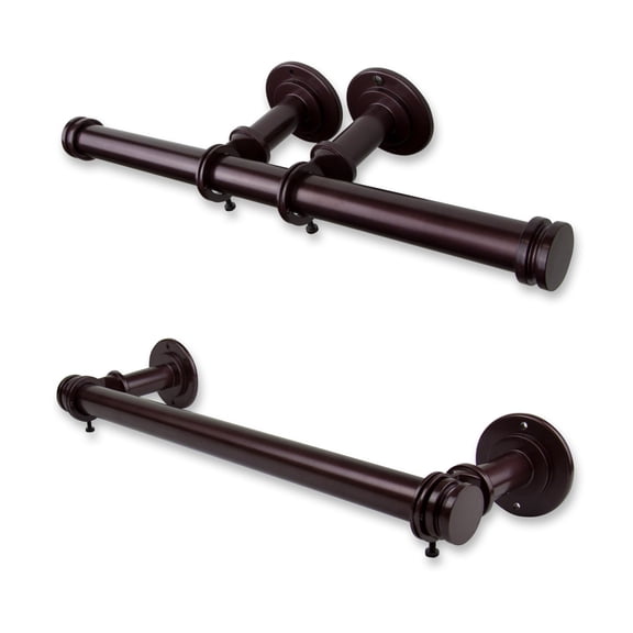 Domovina Rust-Free Industrial Pipe Double Toilet Paper Holder/ Wall Rack-Color:Bronze