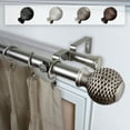 thumbnail image 1 of Domovina Seeta 1" Double Curtain Rod-Color:Satin Nickel,Size:66-120", 1 of 5