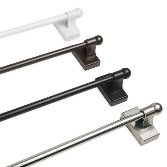 Domovina Self-Adhesive/ Wall Mount Rod 17-30 inches-Color:Satin Nickel