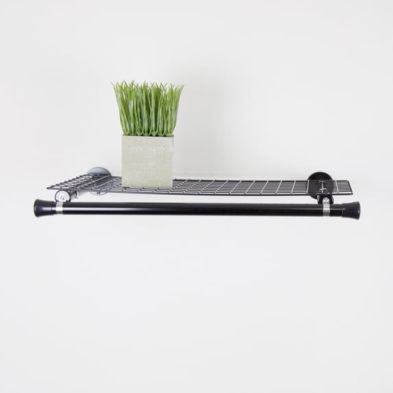 Domovina Single Shelf with Hanger-Color:Black