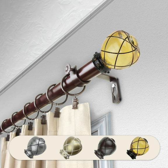 Domovina Supreme 1" Curtain Rod-Color:Clear Champagne
