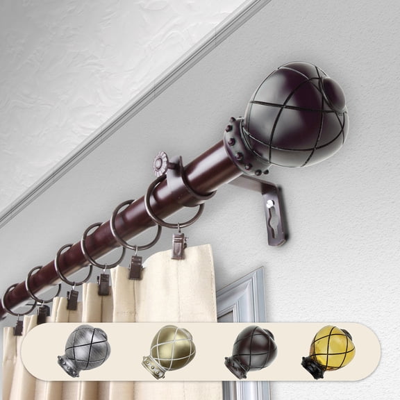 Domovina Supreme 1" Curtain Rod-Color:Mahogany