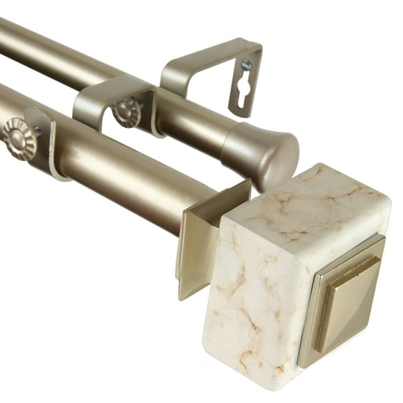 Domovina Sven 1-inch Double Curtian Rod-Color:Gold,Size:66-120"