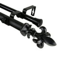 thumbnail image 1 of Domovina Tanner 1-inch Double Curtian Rod-Color:Black,Size:120-170", 1 of 2
