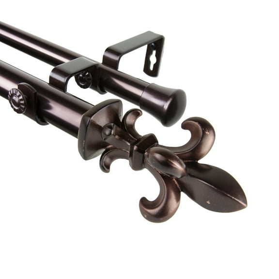 Domovina Tanner 1-inch Double Curtian Rod-Color:Bronze,Size:160-240"
