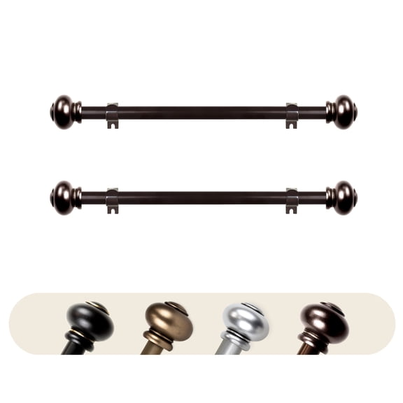 Domovina Timo 5/8" Side Curtain Rod-Color:Cocoa,Size:12-20"