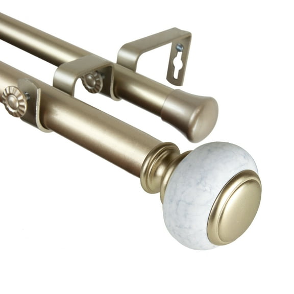 Domovina Timothy 1-inch Double Curtian Rod-Color:Gold,Size:160-240"