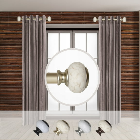 Domovina Timothy 1-inch Side Curtain Rod 12-20 Inches (Set of 2)-Color:Light Gold