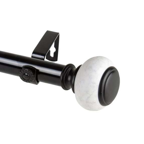 Domovina Timothy 1-inch Single Curtian Rod-Color:Black,Size:28-48"