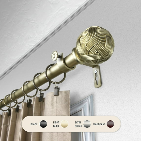 Domovina Wayland 1" Curtain Rod-Color:Light Gold,Size:66-120"