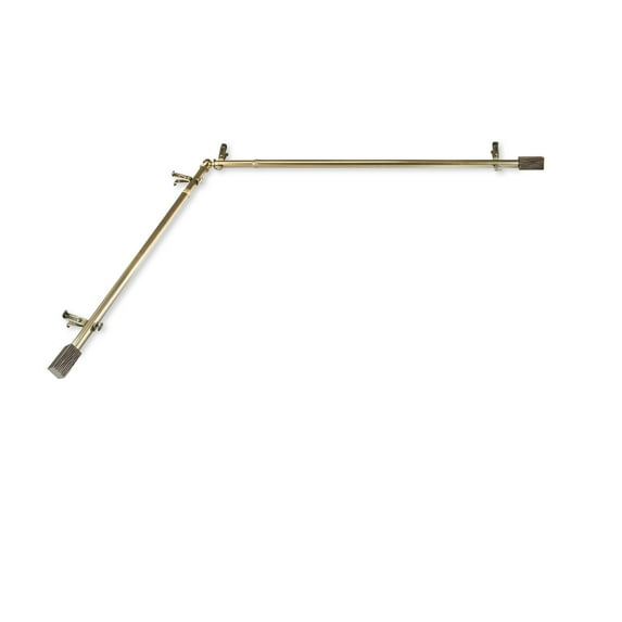 Domovina Wood 13/16" Corner Window Single Curtain Rod-Color:Antique Brass,Size:28"-48"