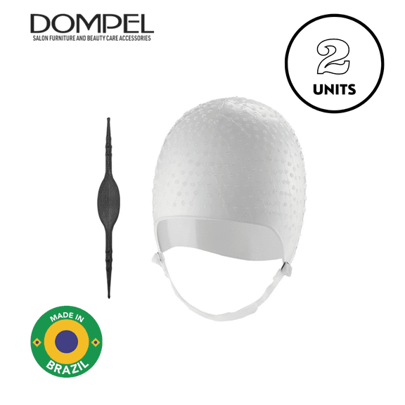 Dompel 2 PCS Reusable professional silicone cap, special for hair dyeing, includes hook for hairdresser. Model 233 CA