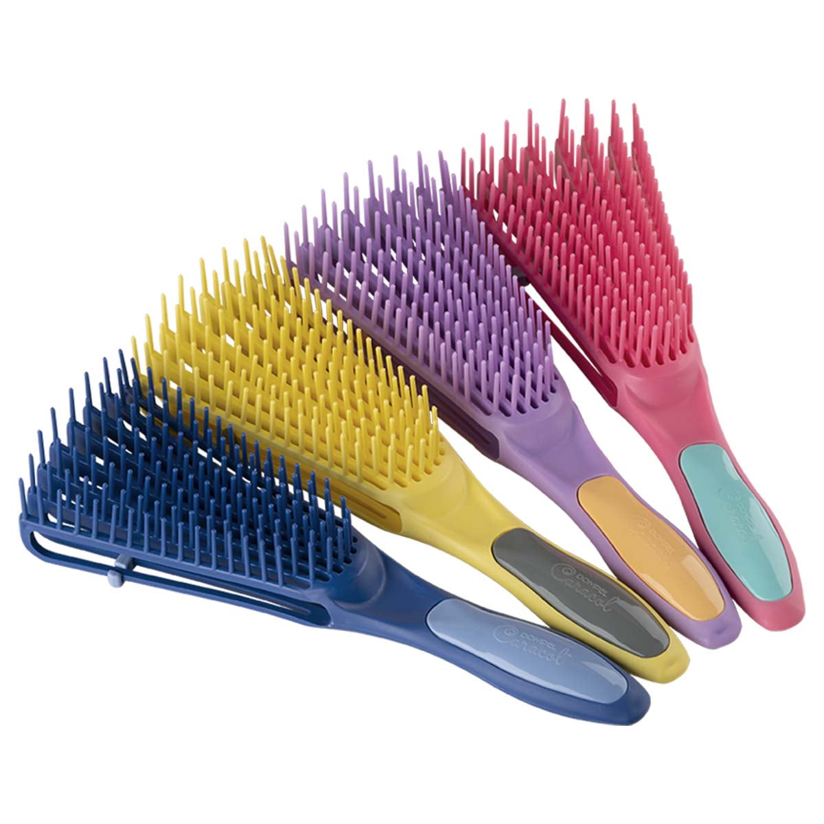 Dompel Caracol Curl Brush Set 4 Piece Set (Yellow, Pink, Purple, Blue