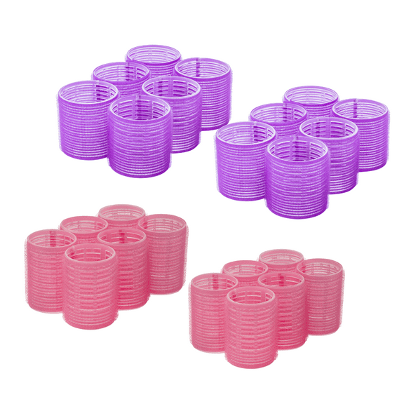 Dompel Hair Rollers 24 Pack - Self Grip Rollers for Hair - Salon Hair Curlers Set for Long, Medium, Short Hair  Big Hair Rollers for Styling and Extra Volume 2 Size (12 Large -