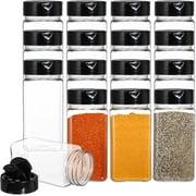 Dompilc 16 Pack 9 oz Plastic Spice Jars with Black Cap, Plastic Spice Bottles Empty Seasoning Containers for Storing Spice, Herbs and Powders