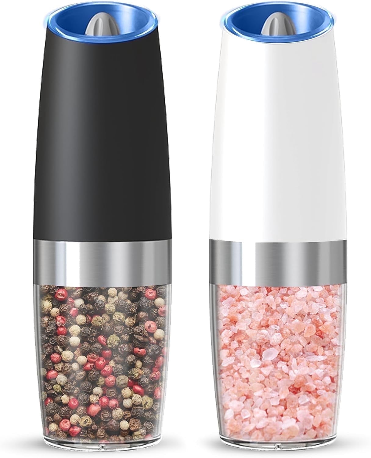 Dompilc Gravity Electric Salt & Pepper Grinder Set – Battery-Powered (6 ...