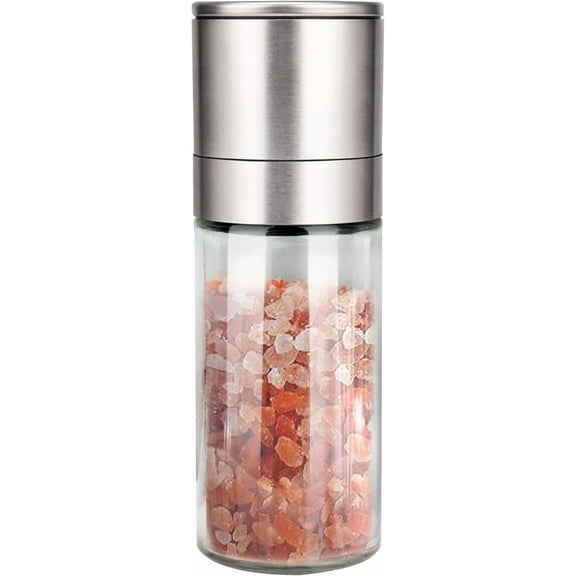 Dompilc Salt and Pepper Grinder Set, Pepper Mill, Sea Salt Shaker Grinder Refillable, Adjustable Coarseness 1PC