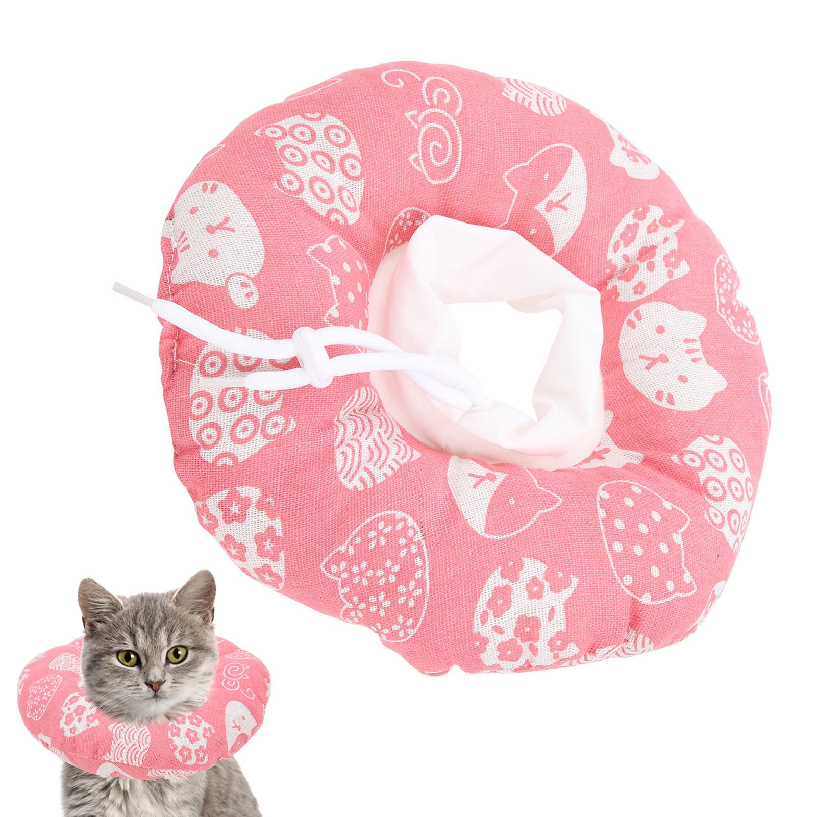 Domqga Cat Recovery Collar Cat's Head Wound Healing Protective Cone