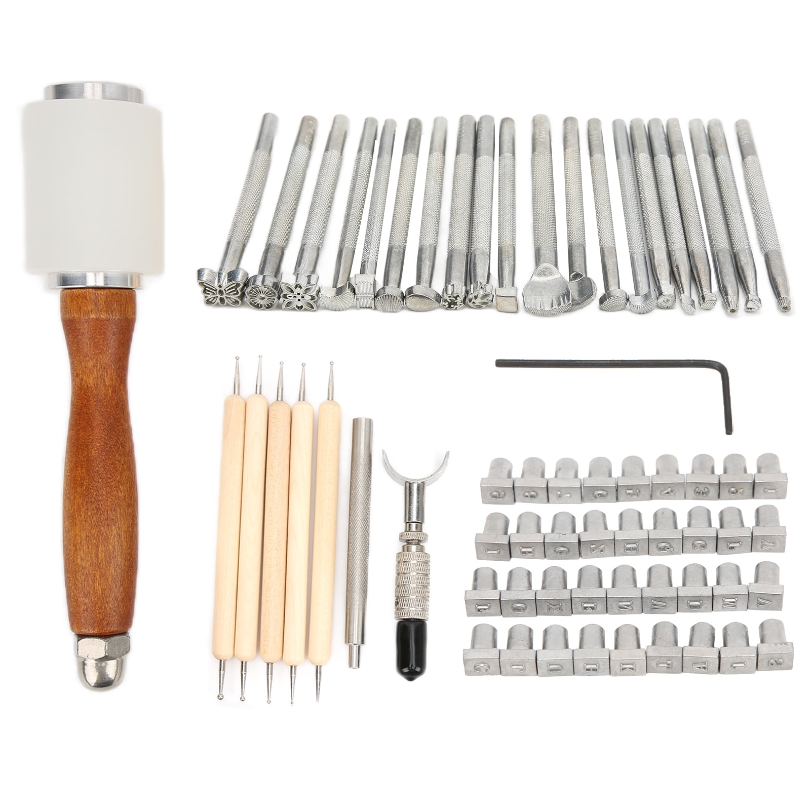 Leather Crafting Tools Kit, 57pcs Leather Working Tools Set with Groover  Awl Waxed Thread Thimble Kit for Leather Making Projects 
