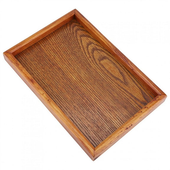 Domqga Higoodz Rectangle Wooden Tea Tray Serving Table Plate Snacks Food Storage Dish for Hotel Home