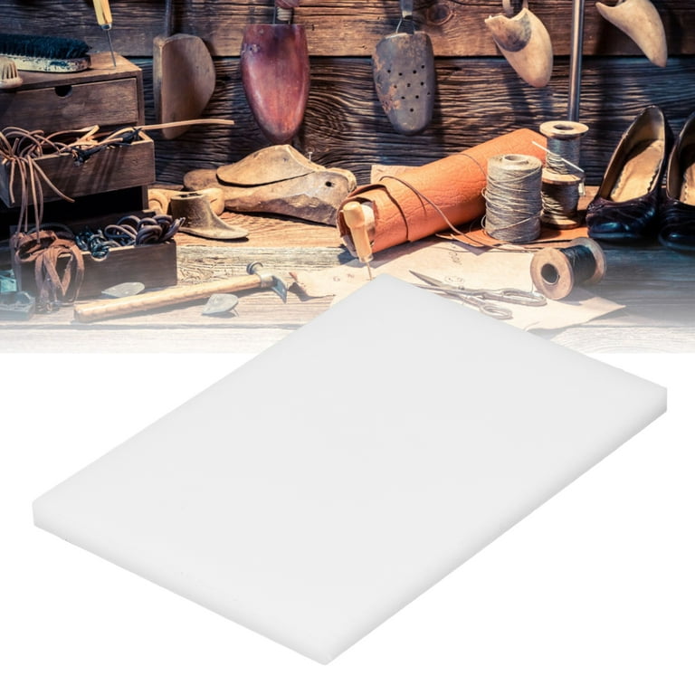 Domqga Leather Cutting Mat,Leather Stamping Board,Leather Punch Board Noise  Cancelling Tear Resistant Hand Made DIY Cow Leather Round Punching White  Plastic Pad 