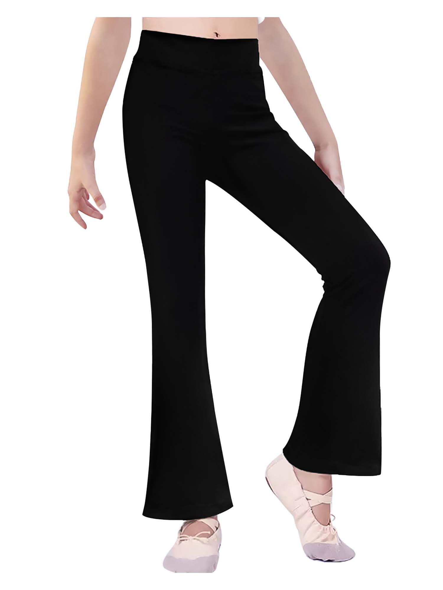 Domusgo Bootcut Leggings for Girls Yoga Pants Black Full Length Size 13