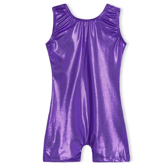 Domusgo Girls Leotards for Gymnastics Unitards Size 6-7 Years Old Purple One-Piece for Dance