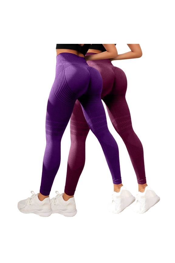 2 Pack Celsior Cellulite Leggings, High Waist 3D Anti Cellulite Leggings for Women, Slimming Workout Yoga Pants Purple L
