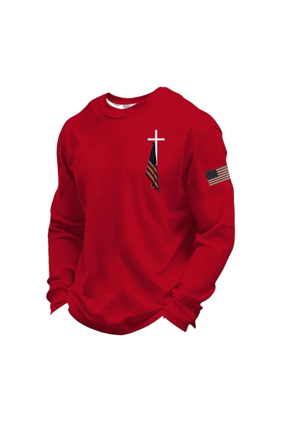 250 Anniversary USA Shirt Crewneck Pullover Sweatshirts Men's Tshirts Shirts Long Sleeve T Shirt America Crew Neck Sweatshirt Red M
