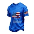 thumbnail image 1 of Domuza 250 Anniversary USA Shirt for Men America 250Th Birthday Short Sleeve Shirts National Flag Print Patriotic Tee Blue L, 1 of 2