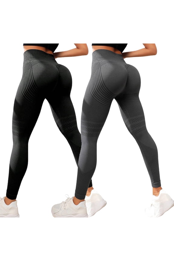 2pc Celsior Cellulite Leggings, 3D Cellulite Leggings for Women High Waist Tummy Control Push Up Yoga Pants Fitness Sport Pants Dark Gray 2XL
