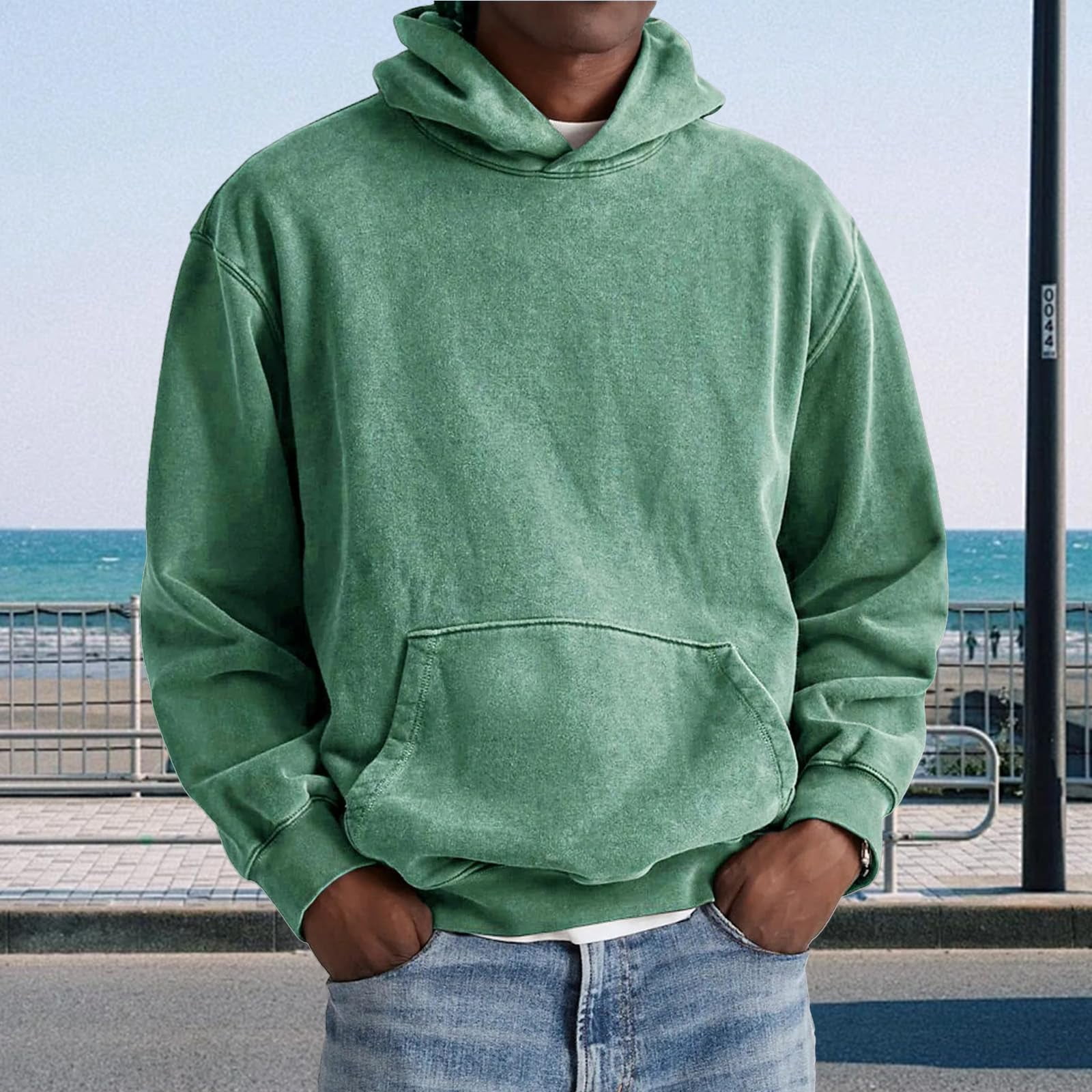 Men's Knights Print Outdoor Tactical Hoodie – Retro Distressed Tie-Up Hooded Sweatshirt