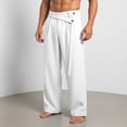 thumbnail image 1 of Domuza Baggy Dress Pants for Men Zipper Fly Pleated Wide Leg Pants Work Office Slacks with Pocket Casual Fashion Business Trousers White 2XL, 1 of 5