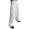 thumbnail image 1 of Domuza Baggy Pants for Men Wide Leg Elastic Waist Drawstring Loose Sweatpants with Pockets White XL, 1 of 5