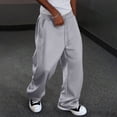 thumbnail image 1 of Domuza Baggy Sweatpants Wide Leg Casual Sweat Pants Drawstring Athletic Workout Gym Jogger with Pockets Light Gray 3XL, 1 of 6