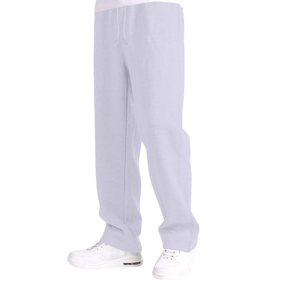 Domuza Baggy Sweatpants for Men Casual Elastic Waist Drawstring Straight Wide Leg Open Bottom Athletic Joggers Sweat Pants with Pockets