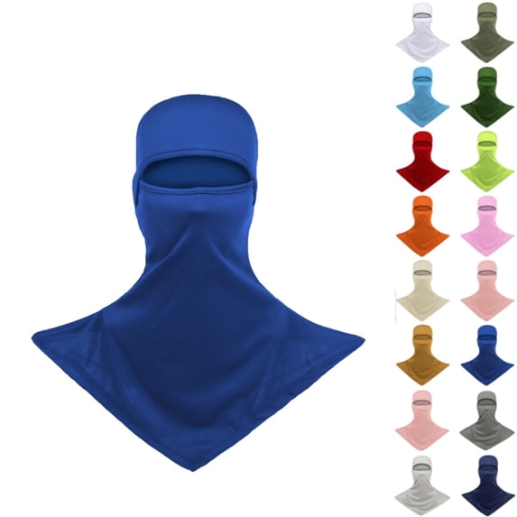Domuza Balaclava Face Mask for women Men,Sun UV Protection Hood Breathable Full Head Mask Face Cover for Cycling Fishing Fluorescence Royal Blue