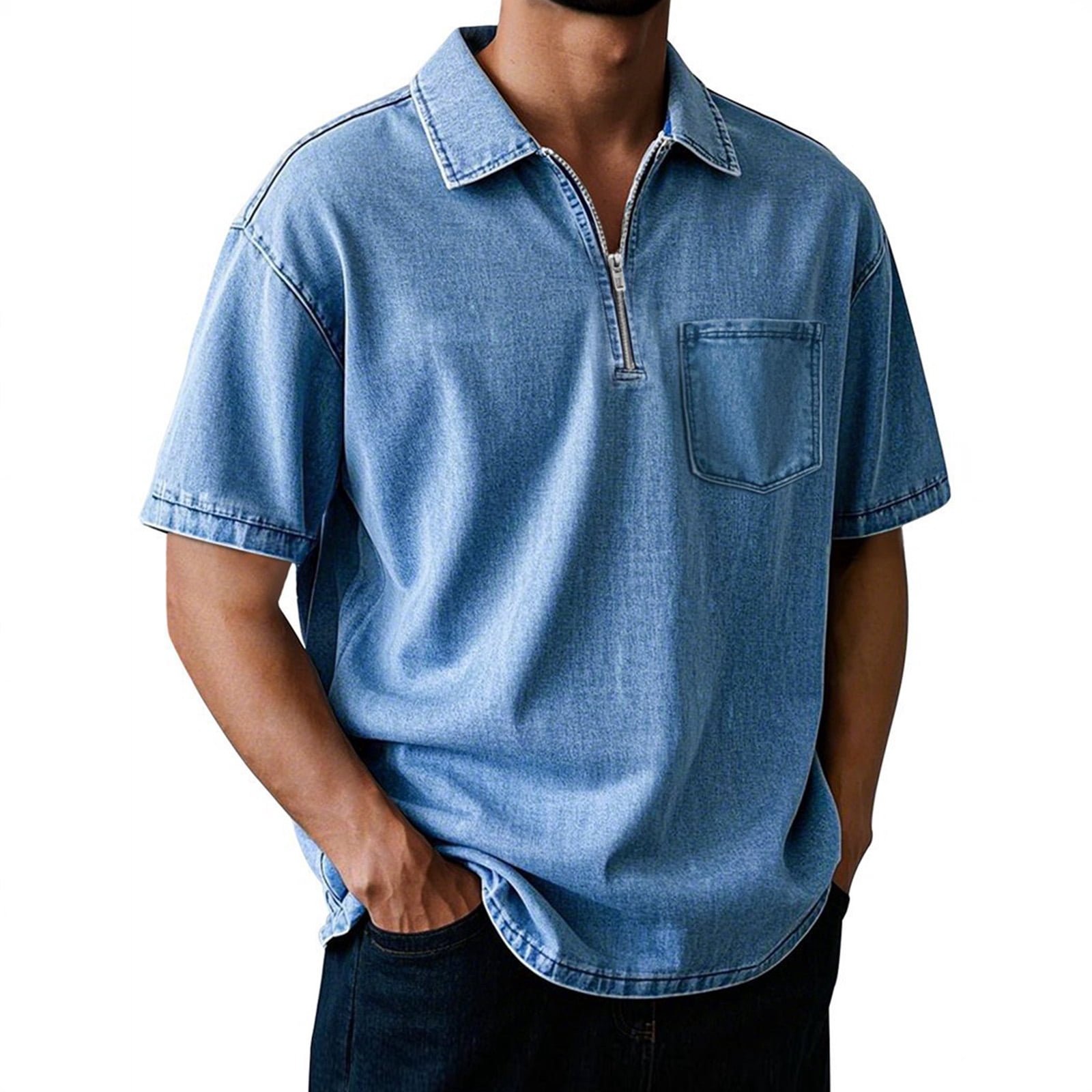 Domuza Big and Tall Golf Shirts for Men Short Sleeve Quarter Zip ...