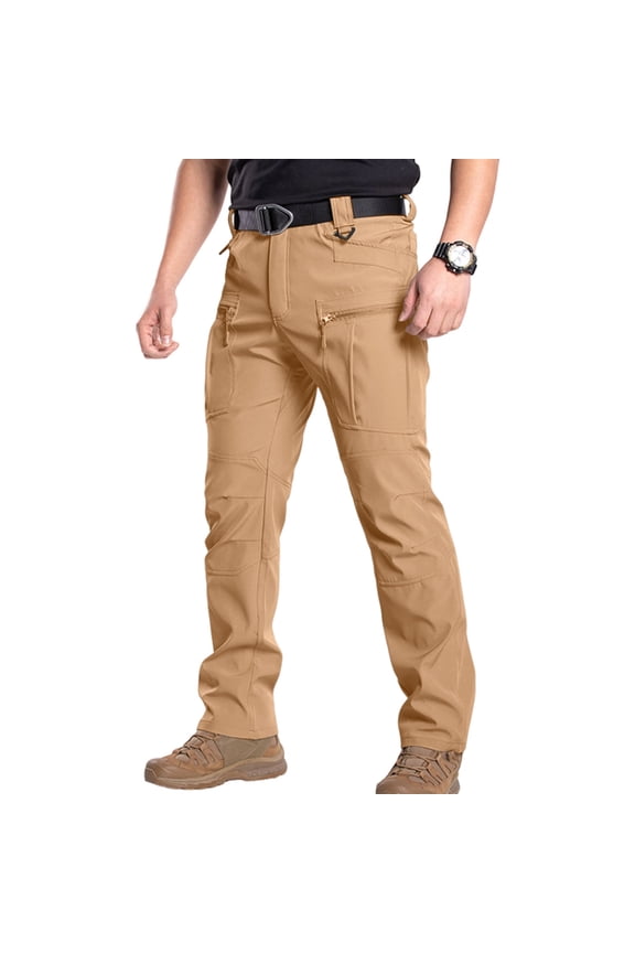 Cargo Pants Men Ripstop Waterproof Hiking Pants Stretch Work Cargo Trousers Pant Outdoor Jeans with Multi Pockets Earthy Yellow S