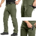 thumbnail image 1 of Domuza Cargo Pants for Men Hiking Work Waterproof Relaxed Fit Stretch Lightweight Outdoor Travel Pant Green XL, 1 of 7