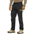 thumbnail image 1 of Domuza Cargo Pants for Men Water Resistant Stretch Hiking Pants Tear Resistant Lightweight Multi Pockets Zipper Work Pants Black XXXL, 1 of 5